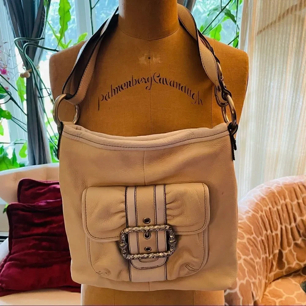 B MAKOWSKY | cream & white leather handbag - Picture 2 of 12